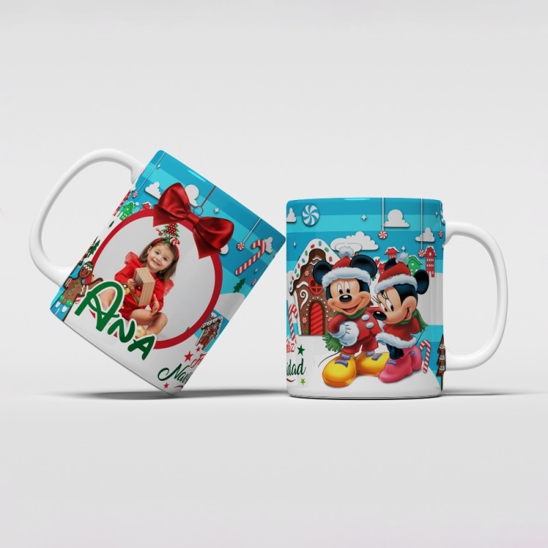 Taza navideña MICKEY Y MINNIE con FOTO Taza navideña MICKEY Y MINNIE con FOTO
