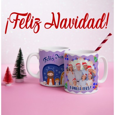 Taza navideña BELÉN con FOTO