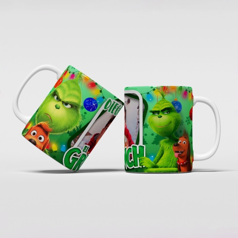 Taza navideña GRINCH con FOTO Taza navideña GRINCH con FOTO