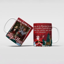 Taza navideña FAMILIA ROJO con FOTO