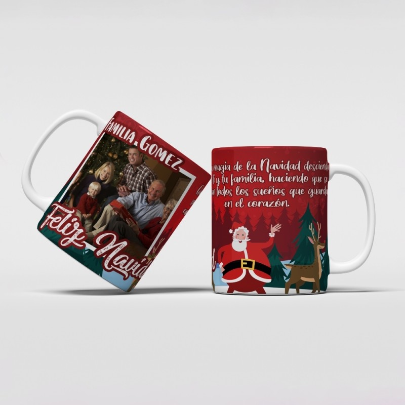 Taza navideña FAMILIA ROJO con FOTO Taza navideña FAMILIA ROJO con FOTO