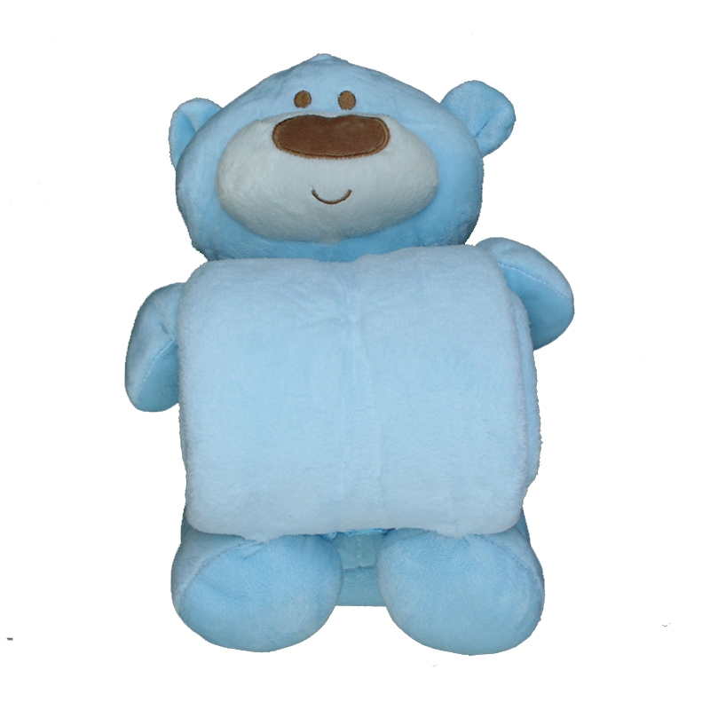 Peluche manta oso grande azul