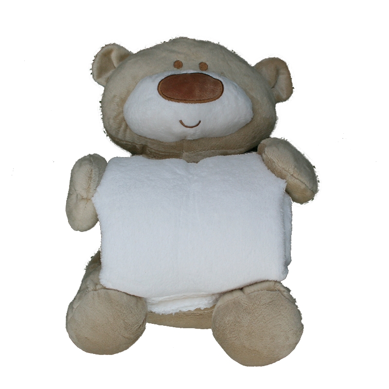 Peluche manta oso grande beig